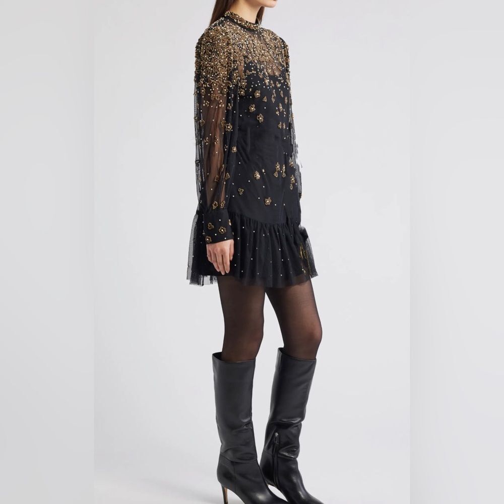 Farm Rio Embroidered Tulle Overlay Minidress size XS